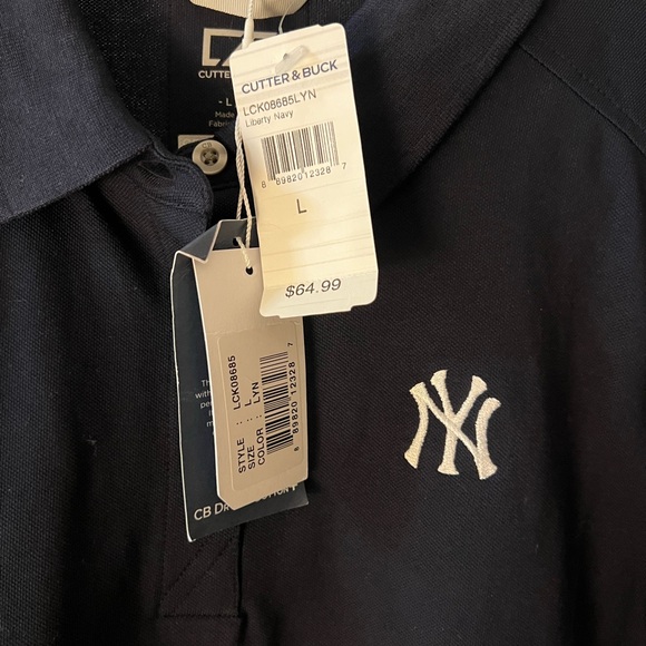 Cutter & Buck Navy Polo with NY Yankees Embroidered Logo - Picture 2 of 4